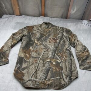 Roper Jacket Mens Medium Realtree Camo Sherpa Lined Insulated Button Hunting